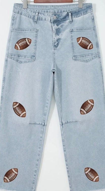 Game Day Football Patch Jeans