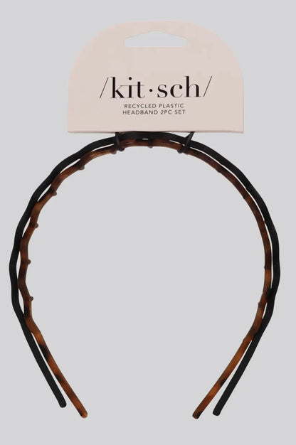 2 pc. Zigzag Headbands-Tortoise/Black