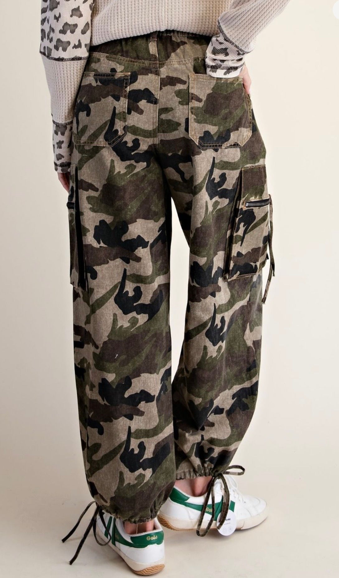 Camo Cargo Pants-Olive