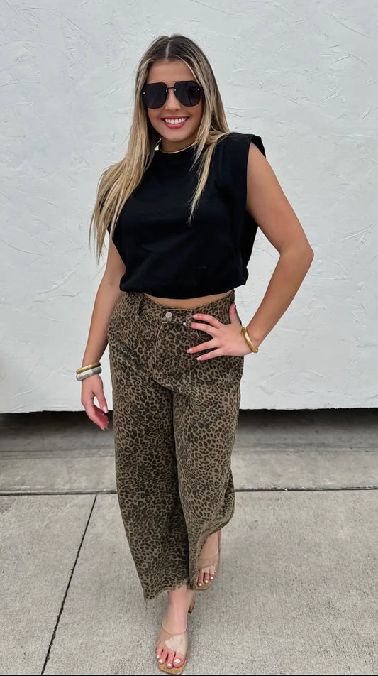 Cheetah Barrel Jeans