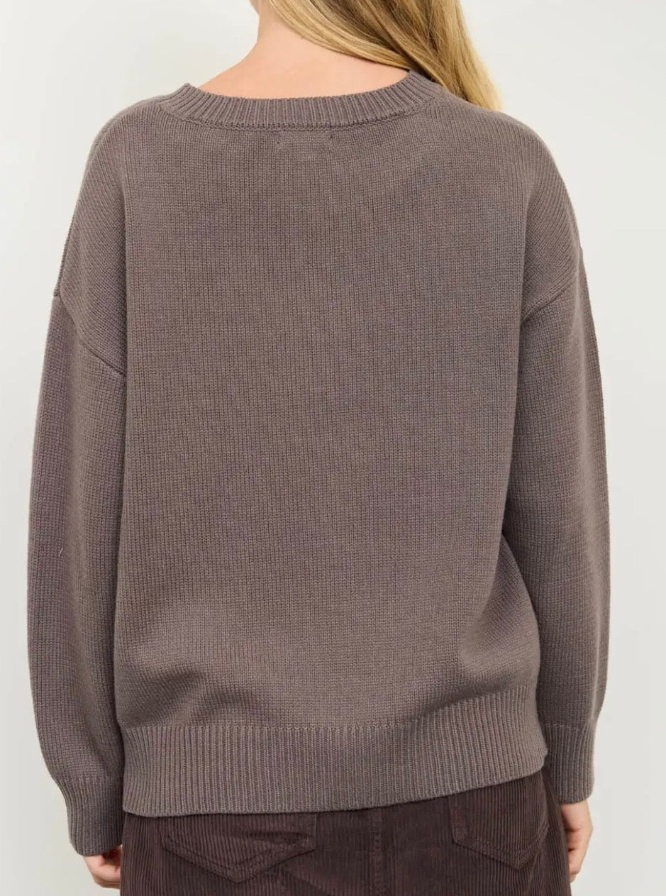 “Teddy” Jacquard Knit Sweater