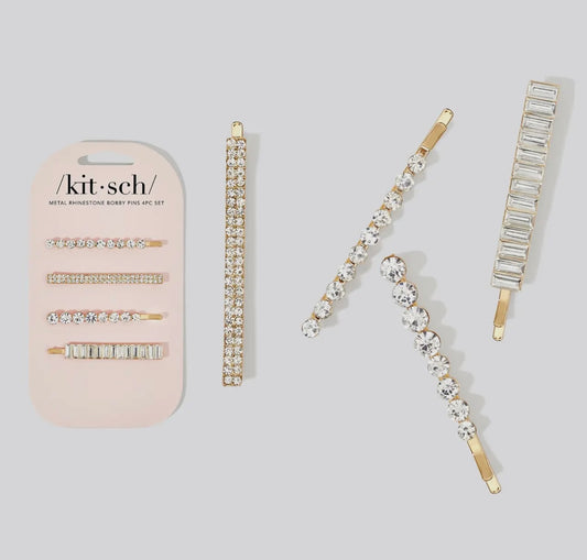 Rhinestone Assorted Bobby Pins-4 Pc. Set