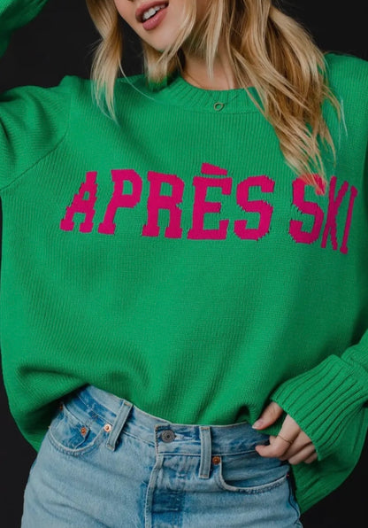 Green “Apres” Ski Sweater