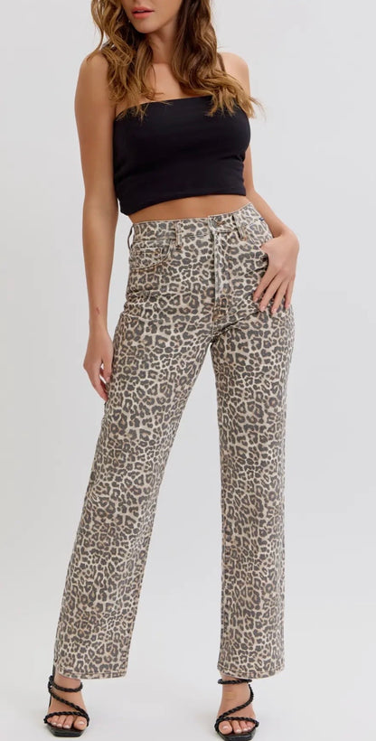 Leopard Print Super High Rise Jeans