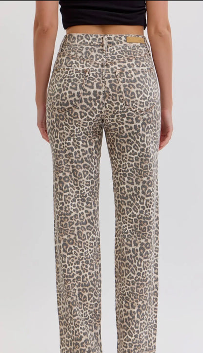 Leopard Print Super High Rise Jeans