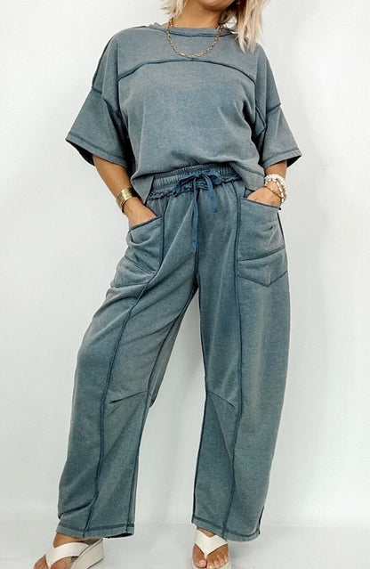 Denim Blue Mineral Wash Boxy Top
