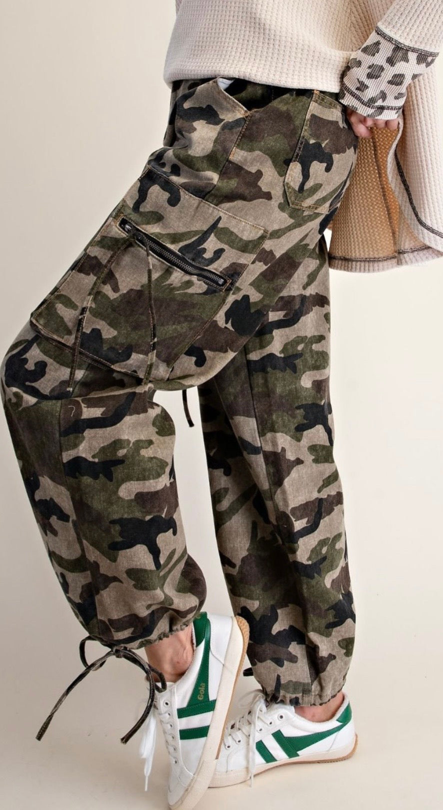 Camo Cargo Pants-Olive