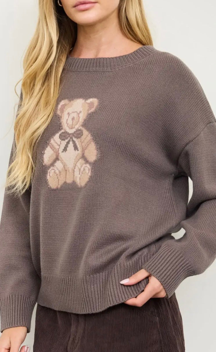 “Teddy” Jacquard Knit Sweater