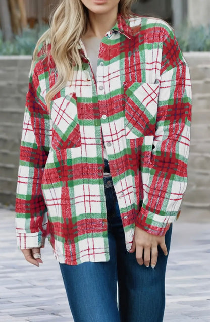 Christmas Plaid Flannel Shacket