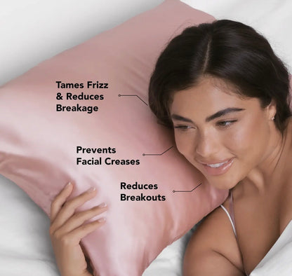 Blush Satin Pillow Case-Standard