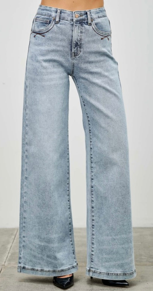 High Rise Wide Leg Denim