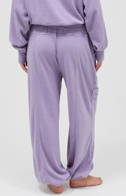 Dusty Purple Ruffle Waist Joggers