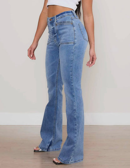 Square Pocket Bootcut Jeans