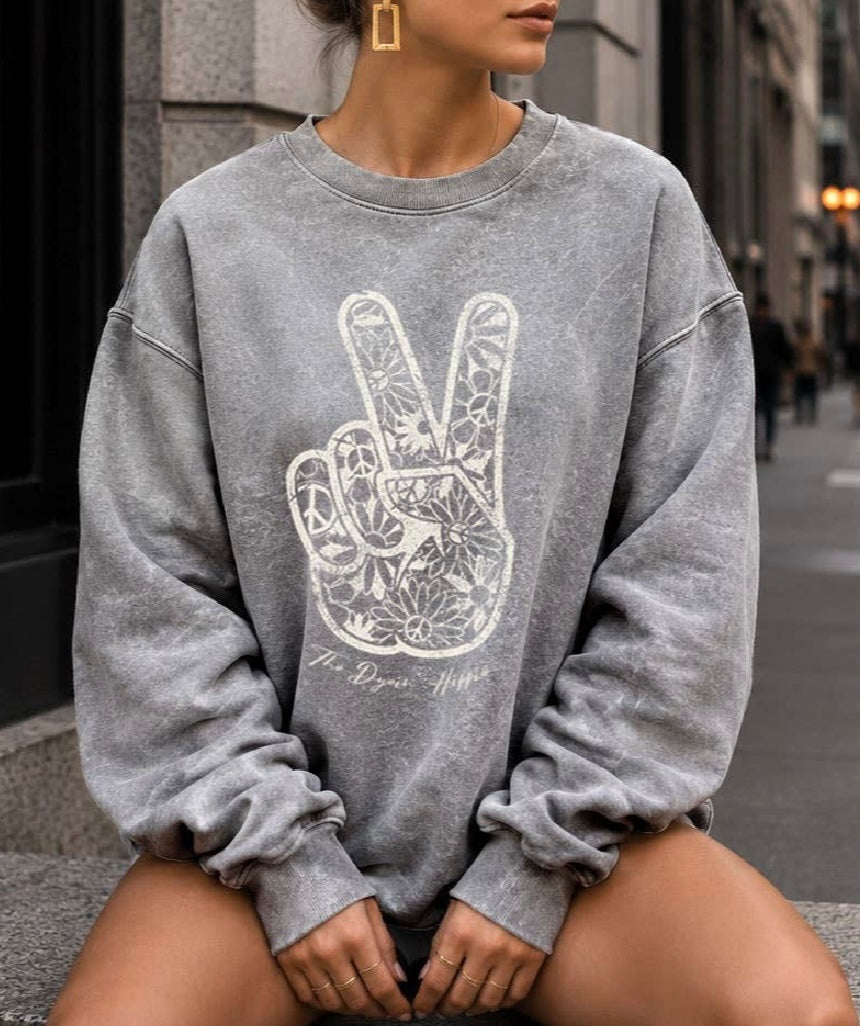 Peace and Love Mineral Graphic Sweatshirt
