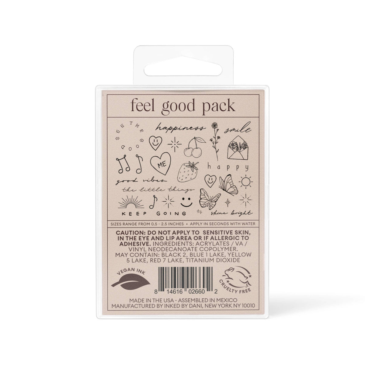 Feel Good Temporary Tattoo Pack – Positive Temporary Tattoos