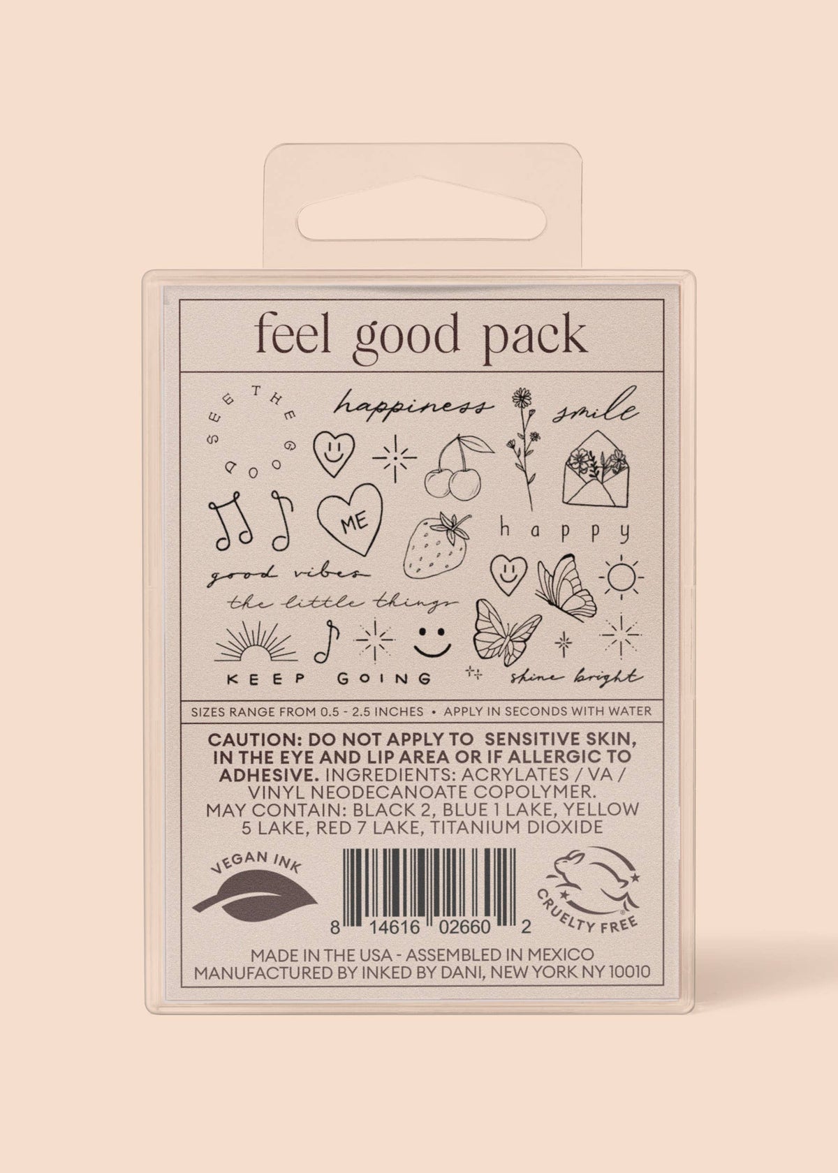 Feel Good Temporary Tattoo Pack – Positive Temporary Tattoos