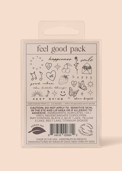 Feel Good Temporary Tattoo Pack – Positive Temporary Tattoos
