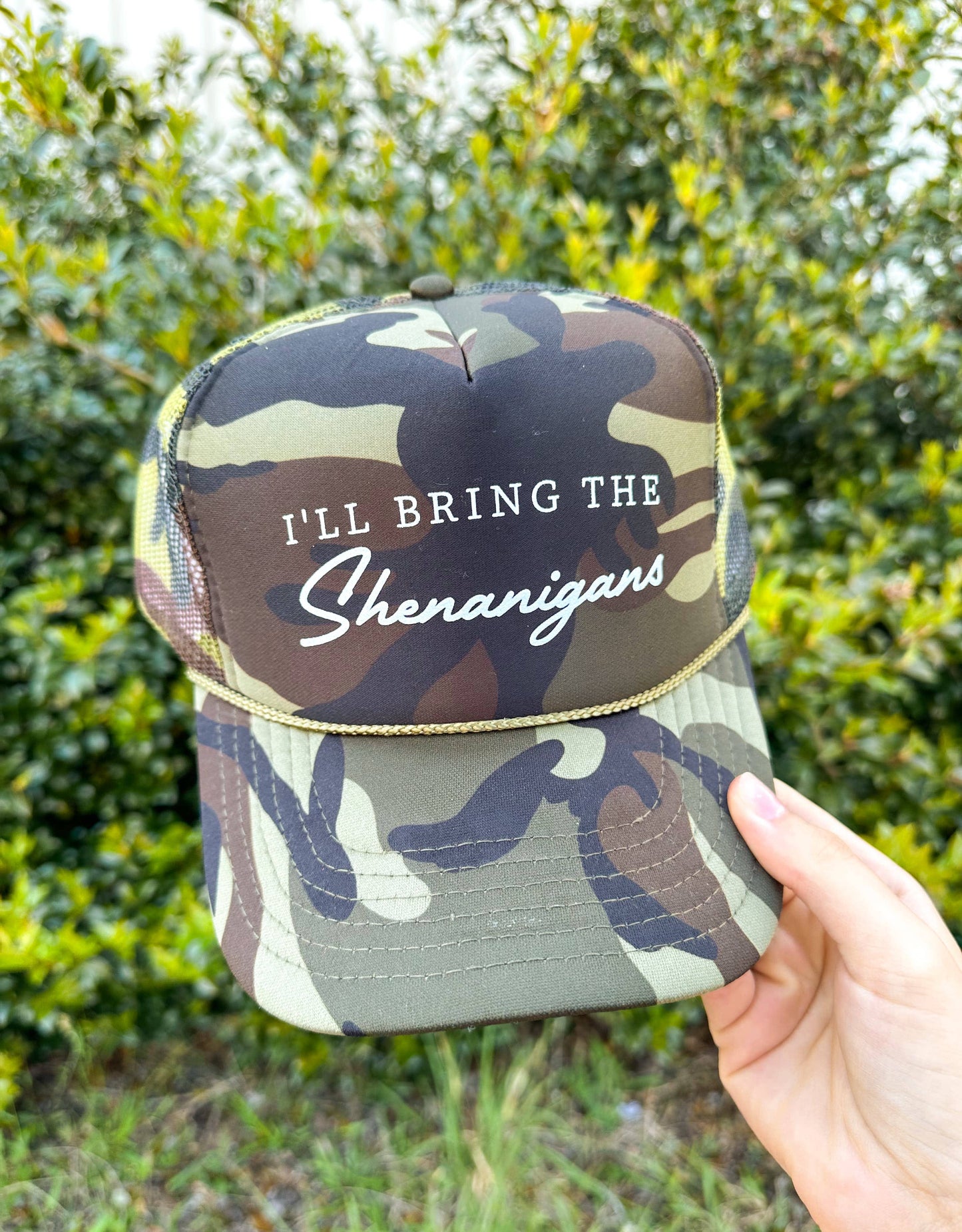 Shenanigans Full Camo Trucker Hat