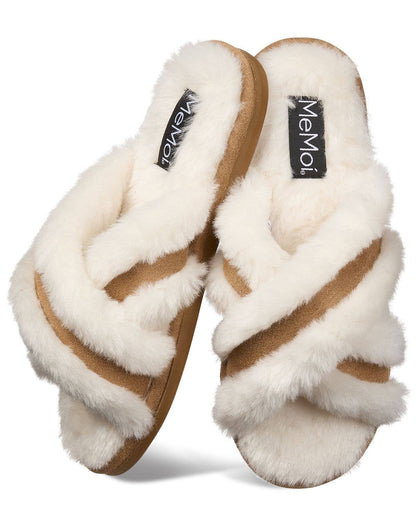 The Serina Plush Slipper: Ivory / L