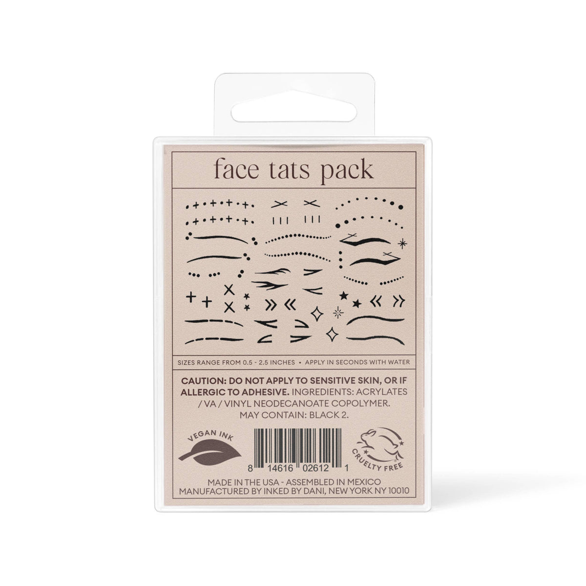 Face Tats Temporary Tattoo Pack