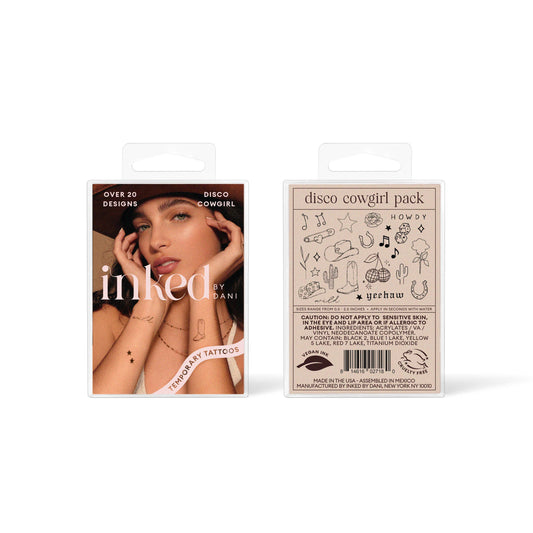 Disco Cowgirl Pack - Western Temporary Tattoos