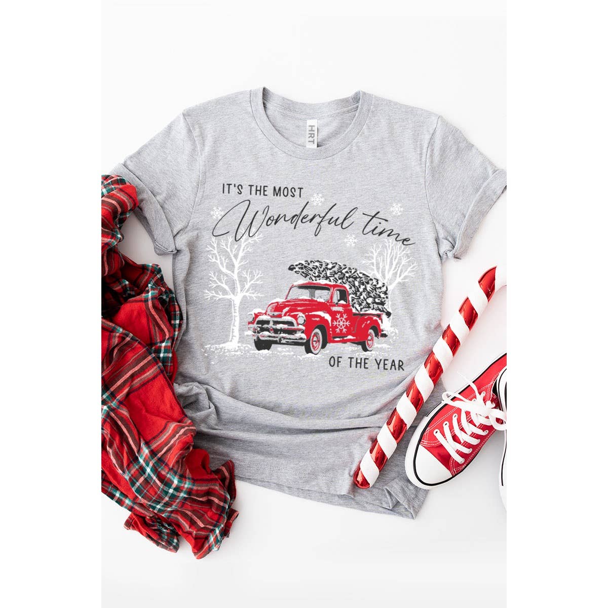 IT S THE MOST WONDERFUL TIME WASHED GRAPHIC TEE: GREEN / L