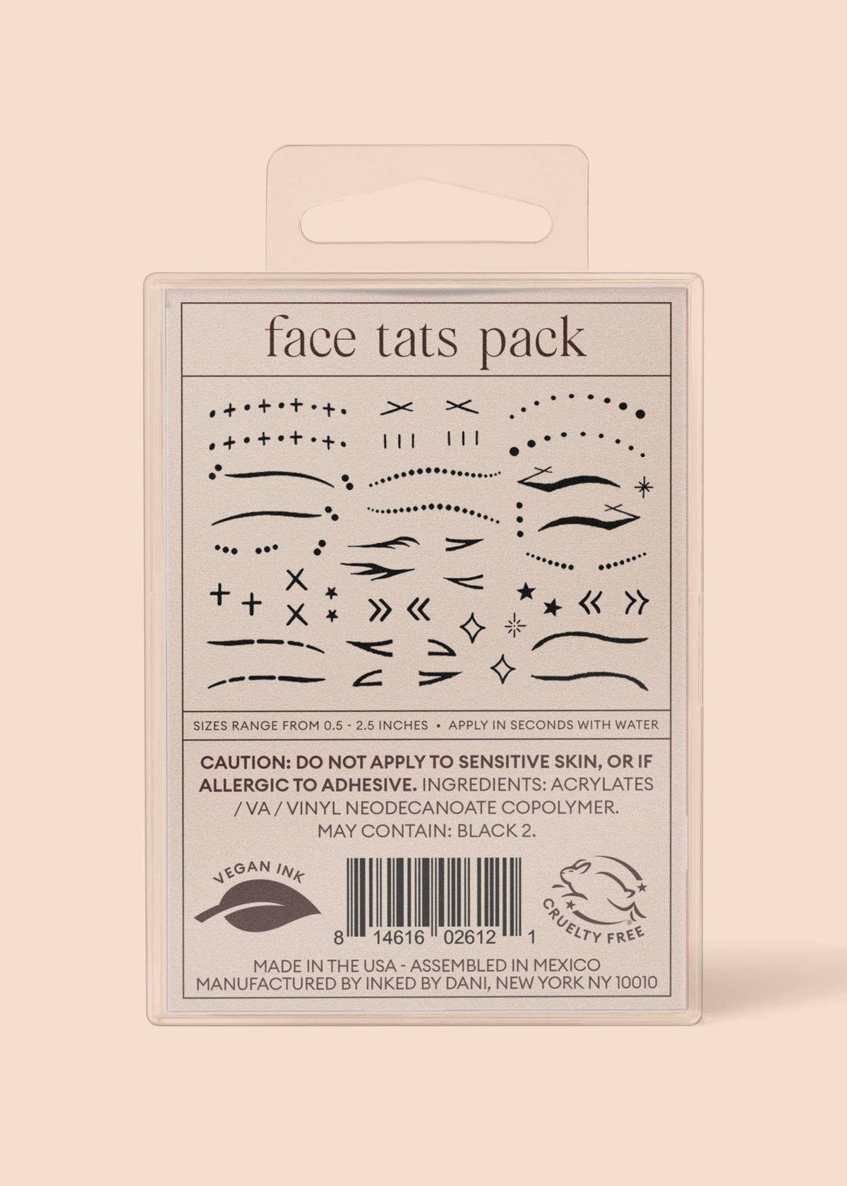Face Tats Temporary Tattoo Pack