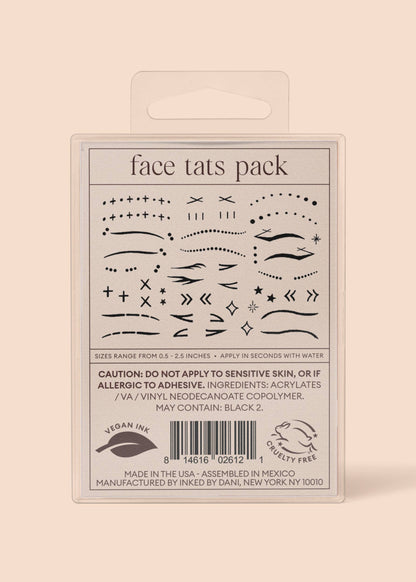 Face Tats Temporary Tattoo Pack