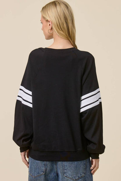 PUFF' Saved By Grace Graphic Oversized Lightweight Sweatshir: BLACK / S
