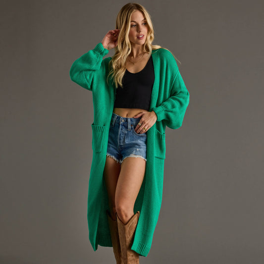 Green Duster Cardigan