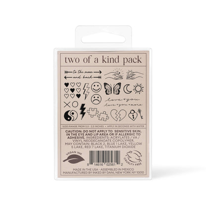 Two of A Kind Temporary Tattoo Pack